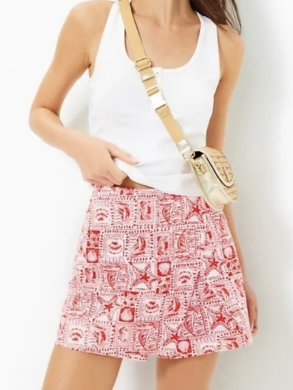 NWT Lilly Pulitzer Alicent Mini Skort Mizner Red...skort Short...size:6
